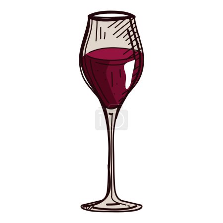 Téléchargez les illustrations : Vin rouge tasse boisson icône - en licence libre de droit