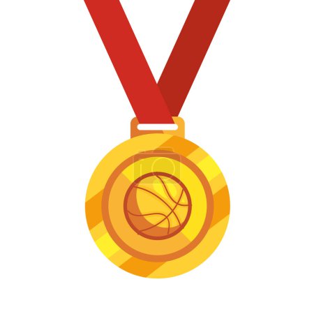 Illustration for Basketball sport medal award icon - Royalty Free Image
