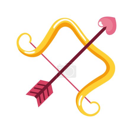 Illustration for Cupid arrow and arch icon - Royalty Free Image