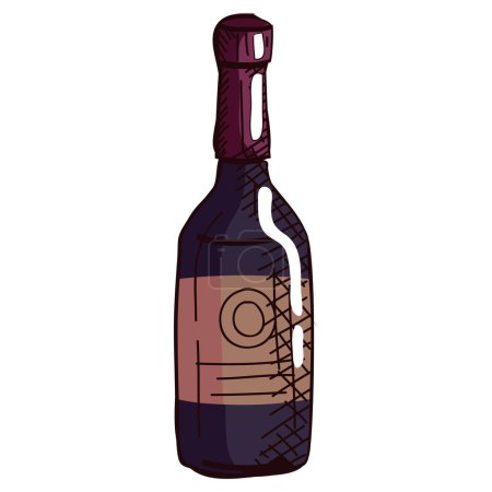 Téléchargez les illustrations : Icône bouteille de vin noir - en licence libre de droit