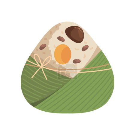 Illustration for Zongzi delicious asian food icon - Royalty Free Image