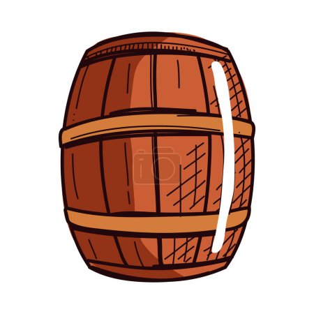 Ilustración de Vino fresco bebida barril icono - Imagen libre de derechos