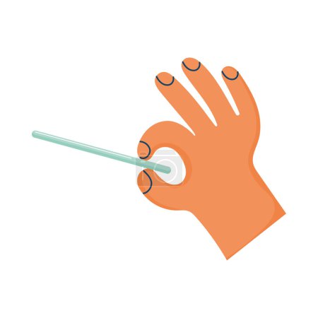 Illustration for Hand human with stick icon - Royalty Free Image