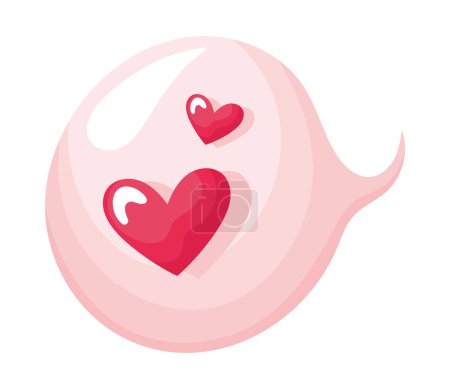 Illustration for Hearts in speech bubble icon - Royalty Free Image