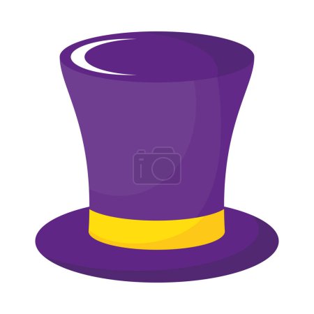 Illustration for Purple tophat accessory celebration icon - Royalty Free Image