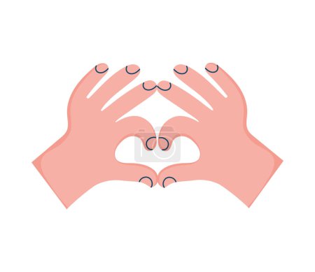 Téléchargez les illustrations : Main humain formant coeur icône - en licence libre de droit