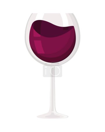Ilustración de Vino tinto copa bebida icono aislado - Imagen libre de derechos