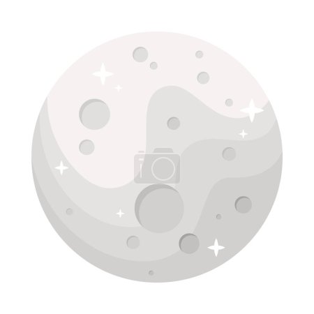 Illustration for White full moon night icon - Royalty Free Image