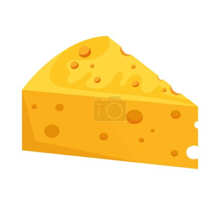 Téléchargez les illustrations : Cheese portion dairy product icon - en licence libre de droit