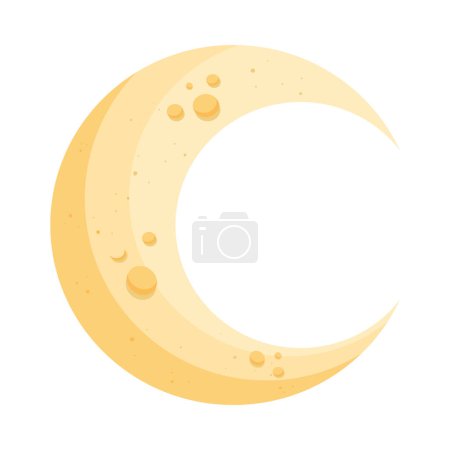 Illustration for Yellow crescent moon space icon - Royalty Free Image