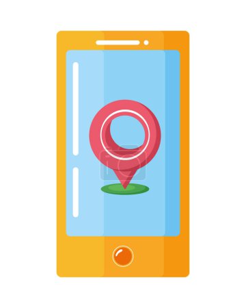 Téléchargez les illustrations : Smartphone avec icône d'application gps - en licence libre de droit