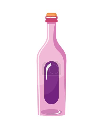 Téléchargez les illustrations : Icône de bouteille de vin lilas - en licence libre de droit