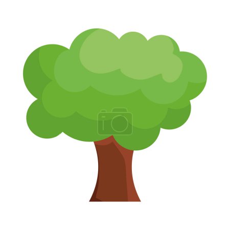 Illustration for Leafy tree plant forest nature icon - Royalty Free Image