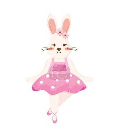 Téléchargez les illustrations : Ballet de lapin danseur personnage mignon - en licence libre de droit