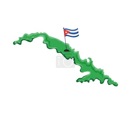 Ilustración de Bandera de Cuba en el icono del mapa - Imagen libre de derechos