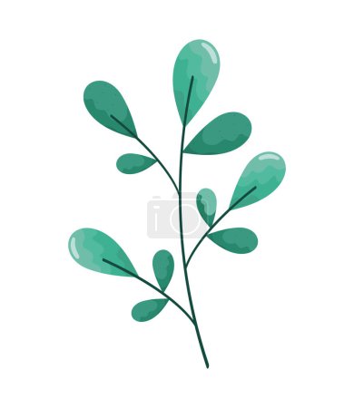 Ilustración de Branch with leaves foliage icon - Imagen libre de derechos