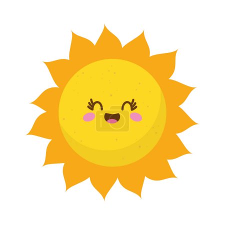Illustration for Hot sun kawaii emoticon character - Royalty Free Image