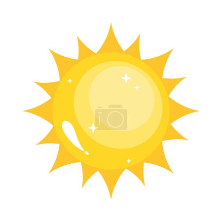 Téléchargez les illustrations : Été soleil saisonnier isolé icône - en licence libre de droit