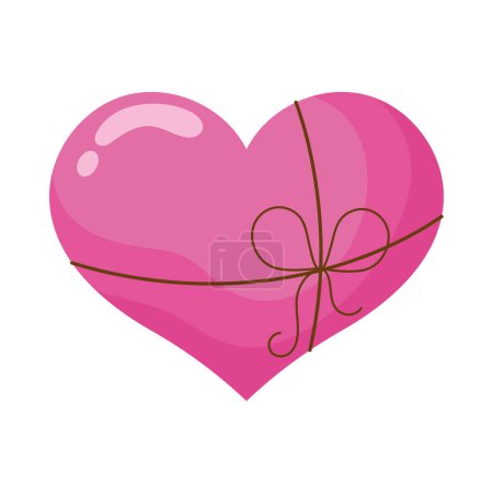 Illustration for Pink heart love valentines day - Royalty Free Image