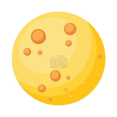 Illustration for Yellow full moon night icon - Royalty Free Image