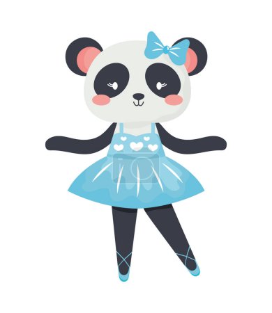 Téléchargez les illustrations : Danseuse de ballet panda personnage mignon - en licence libre de droit