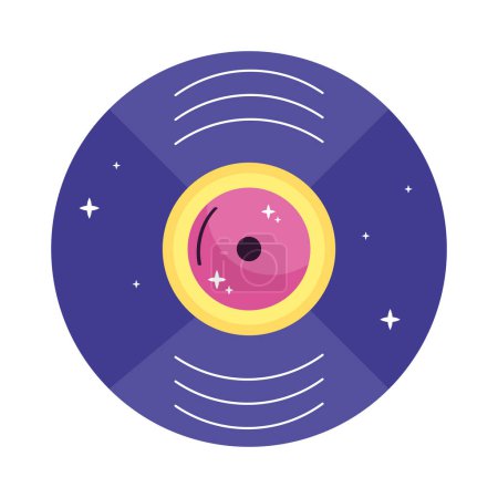 Illustration for Vinyl disk pop art style icon - Royalty Free Image