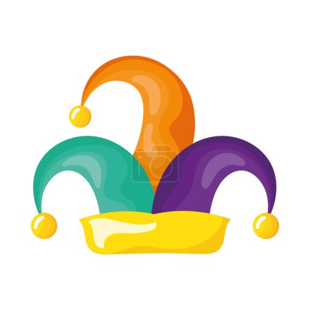 Illustration for Joker hat accessory colorful icon - Royalty Free Image
