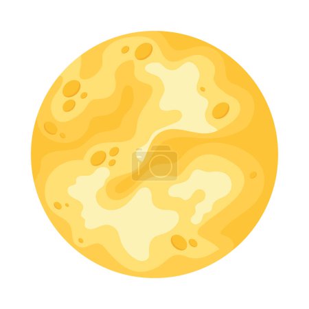 Illustration for Yellow fullmoon phase night icon - Royalty Free Image