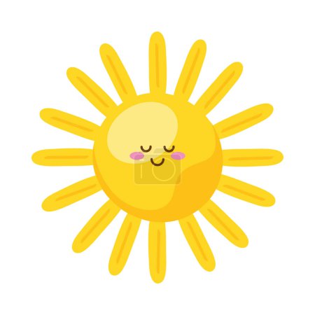 Illustration for Yellow sun kawaii emoji character - Royalty Free Image
