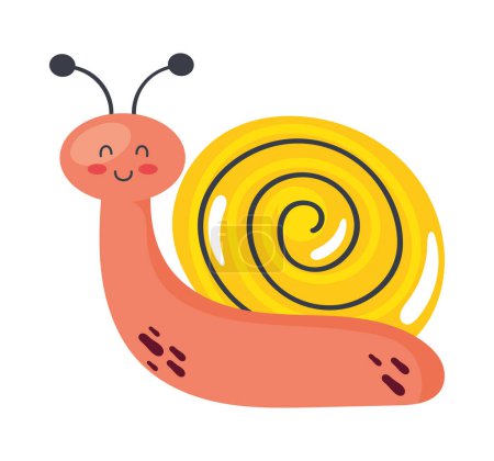 Illustration for Orange snail garden animal character - Royalty Free Image