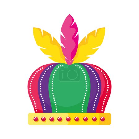 Ilustración de Sombrero de mardi gras con plumas - Imagen libre de derechos