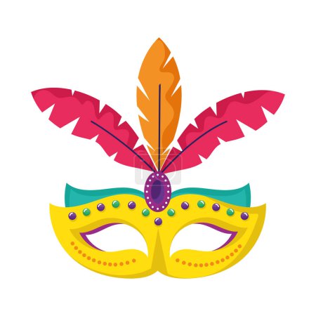 Illustration for Yellow mardi gras mask icon - Royalty Free Image