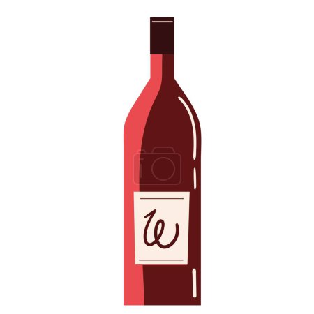 Téléchargez les illustrations : Icône de bouteille de vin rouge frais - en licence libre de droit