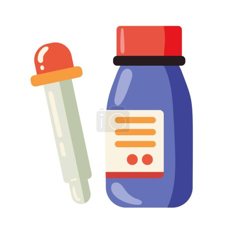 Illustration for Bottle medicine and dropper icon - Royalty Free Image