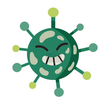 Illustration for Covid19 virus particle character icon - Royalty Free Image