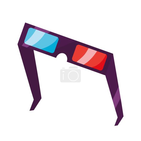 Illustration for Cinema 3d glasses accessory icon - Royalty Free Image
