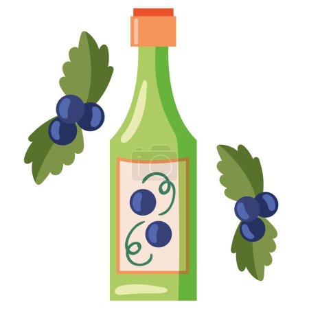 Ilustración de Bebida de vino con icono de uvas - Imagen libre de derechos