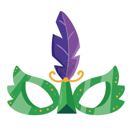 Illustration for Green mardi gras mask icon - Royalty Free Image