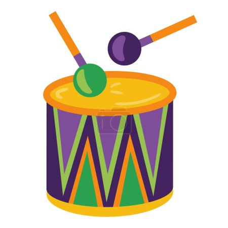 Ilustración de Instrumento de tambor púrpura icono musical - Imagen libre de derechos