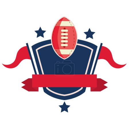 Ilustración de Icono del emblema del escudo del equipo superbowl - Imagen libre de derechos