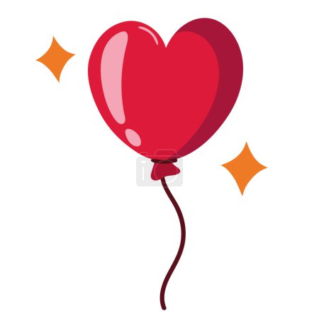 Téléchargez les illustrations : Coeur ballon hélium valentines jour - en licence libre de droit