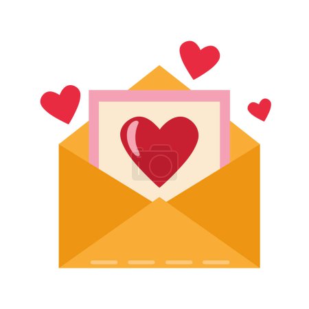 Illustration for Envelope with hearts valentines day - Royalty Free Image