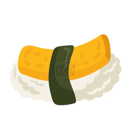 Téléchargez les illustrations : Délicieux tamago sushi asiatique nourriture - en licence libre de droit