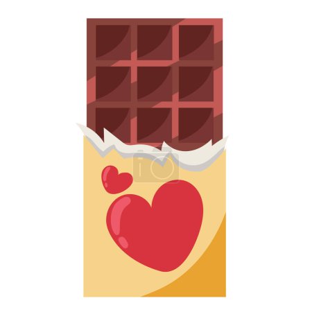 Illustration for Chocolate bar with hearts valentines day - Royalty Free Image