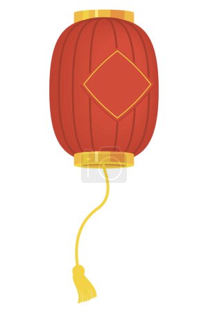Téléchargez les illustrations : Lampe traditionnelle chinoise icône décorative - en licence libre de droit