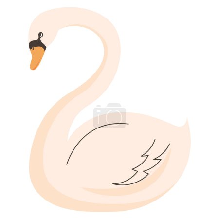 Téléchargez les illustrations : Cygne petit oiseau animal icône - en licence libre de droit