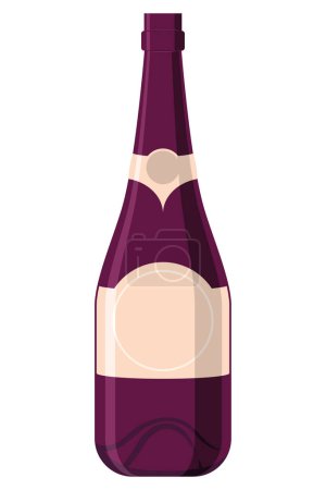 Ilustración de Vino púrpura bebida botella icono - Imagen libre de derechos