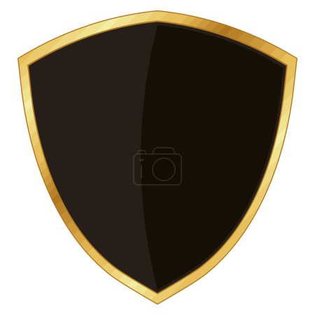 Illustration for Classic golden shield with golden border - Royalty Free Image
