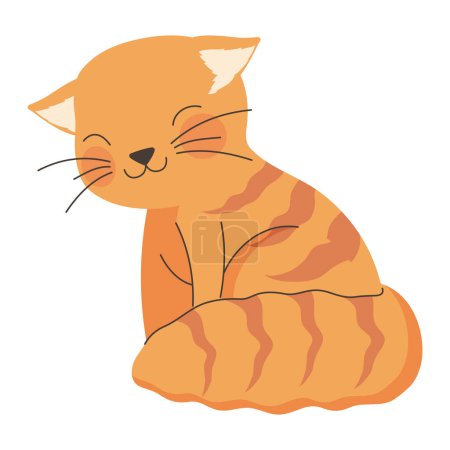 Illustration for Cute little cat yellow character - Royalty Free Image