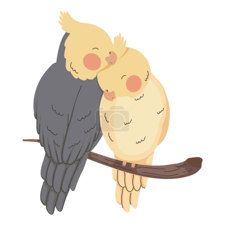 Téléchargez les illustrations : Oiseaux animaux couple amour personnages - en licence libre de droit